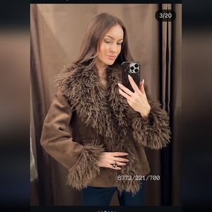 Zara Double Faced Faux Fur Jacket